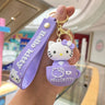 Kawaii Sanrio Hello Kitty Keychain Cartoon Doll Cute Kitty Pvc Key Chain Soft Rubber Car Key Ring Women Bag Pendant Girl Gift