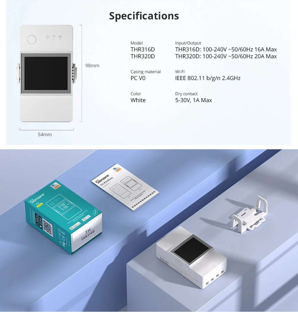 Sonoff TH16 Smart Wifi Switch Monitoring Temperature Humidity Wifi Smart Switch Home Automation Kit Works With Alexa Google Home