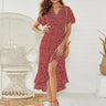 European and American women's bohemian bat sleeve irregular beach dress fashion dress