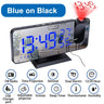 LED Digital Projection Alarm Clocks USB Electronic Ceiling Projector Alarm Clock with FM Radio for Bedroom Bedside Desktop Clock