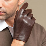 2Pcs Luxury Mens Genuine Leather Gloves Sheepskin Driving Gloves Male Mittens for Riding Motorcycle 가죽장갑 перчатки механикс