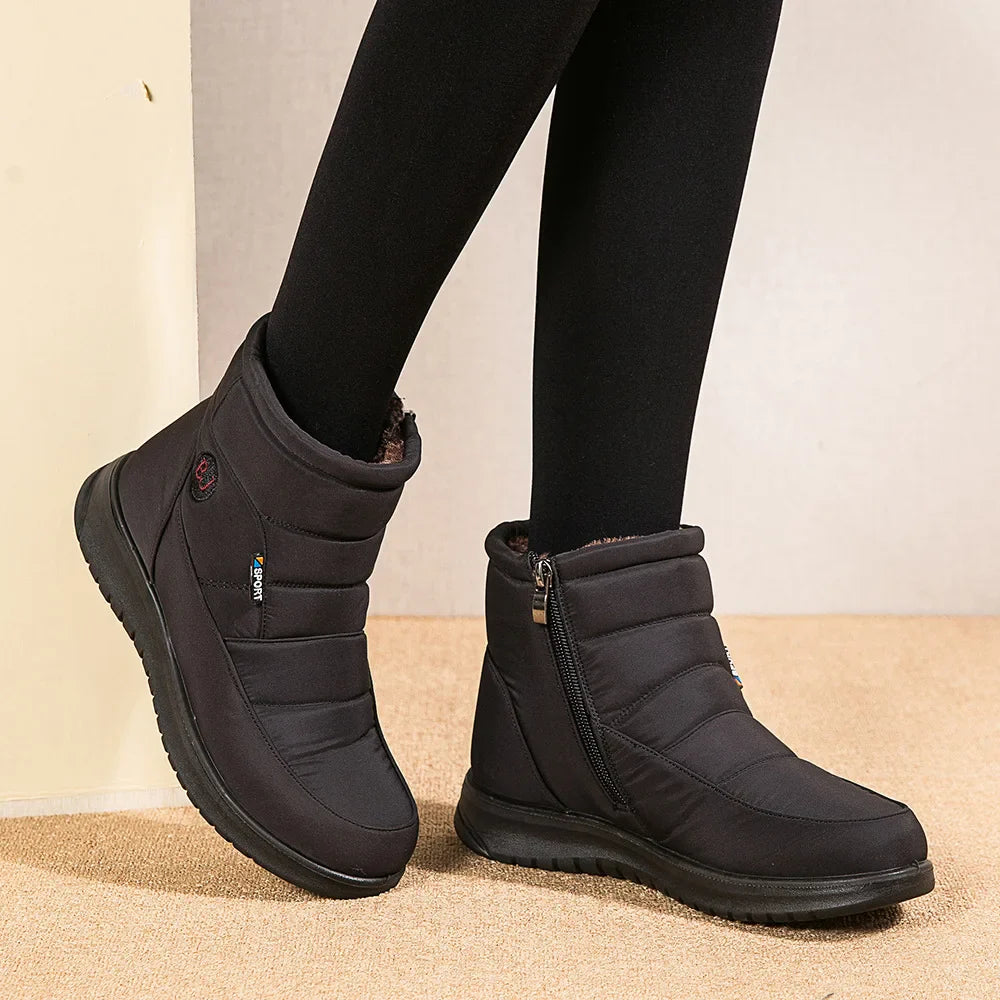 2023 New Thick Plush Winter Keep Warm Boots for Women Non-slip Waterproof Snow Boots Woman Flat Heels Warm Cotton Padded Shoes