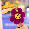 15cm Smiling Sunflower Plush Pendant Colorful Plant Flower Keyring Keychain Key Chain Stuffed Small Plushie Fashion Accessory