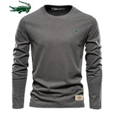 2023 Cotton Long Sleeve T Shirt For Men Solid Spring Casual Mens T-shirts High Quality Male Tops Classic Clothes Men's T-shirts