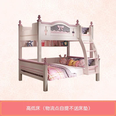 Solid wood bunk beds Two height adjustable beds Double beds upper and lower bunk beds for adults and children Small unit combina