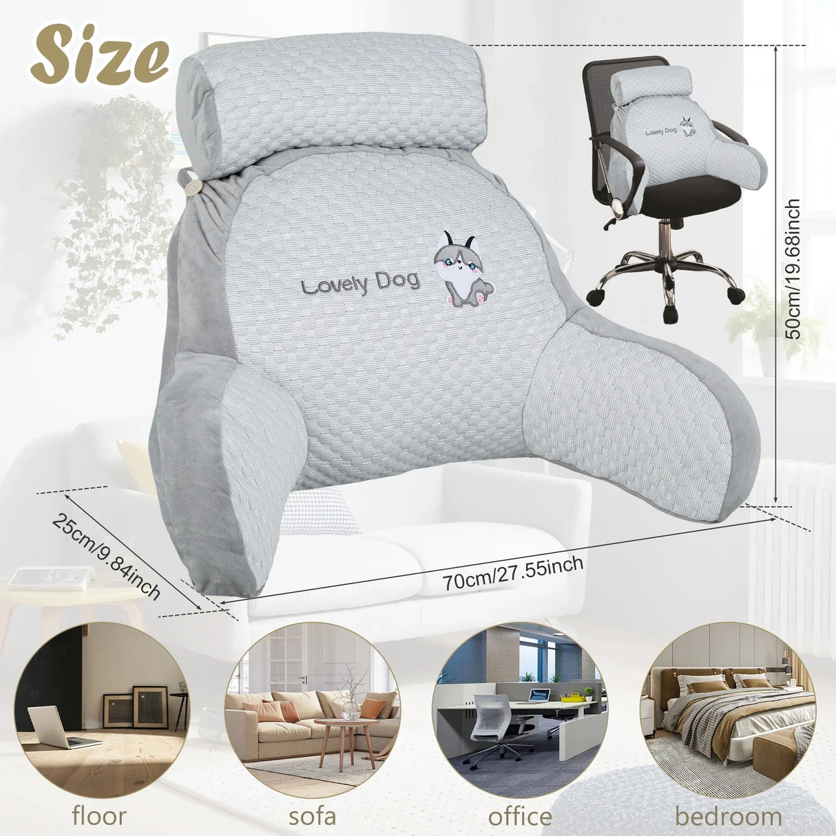 All Season Reading Pillow Comfortable Soft Detachable Lumbar Support Cushions Office Sofa for Chair Bed  Backrest with Headrest