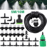 Fog Nozzles Irrigation Kit 5M/10M Garden Hose Automatic Misting Plant Watering System Portable Adjustable Greenhouse Equipment