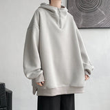 Turtleneck Hoodie Zipper Pullovers Streetwear Hip Hop Hooded Sweatshirt Men Clothing Korean Couples Harajuku Coat