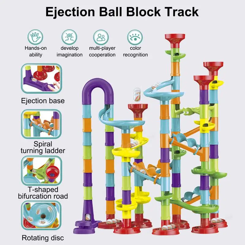 Marble Run Set Maze Race Building Blocks 3D Maze Ball Roll Toy Colorful Marble Track Game Toy Kit Constructor Educational Toys