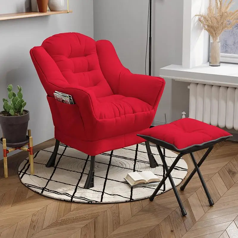 New Living Room Chairs Lazy Leisure Home Light Back chair sofa chair Bedroom Home comfortable Sofa Chair Armchair with Footrest