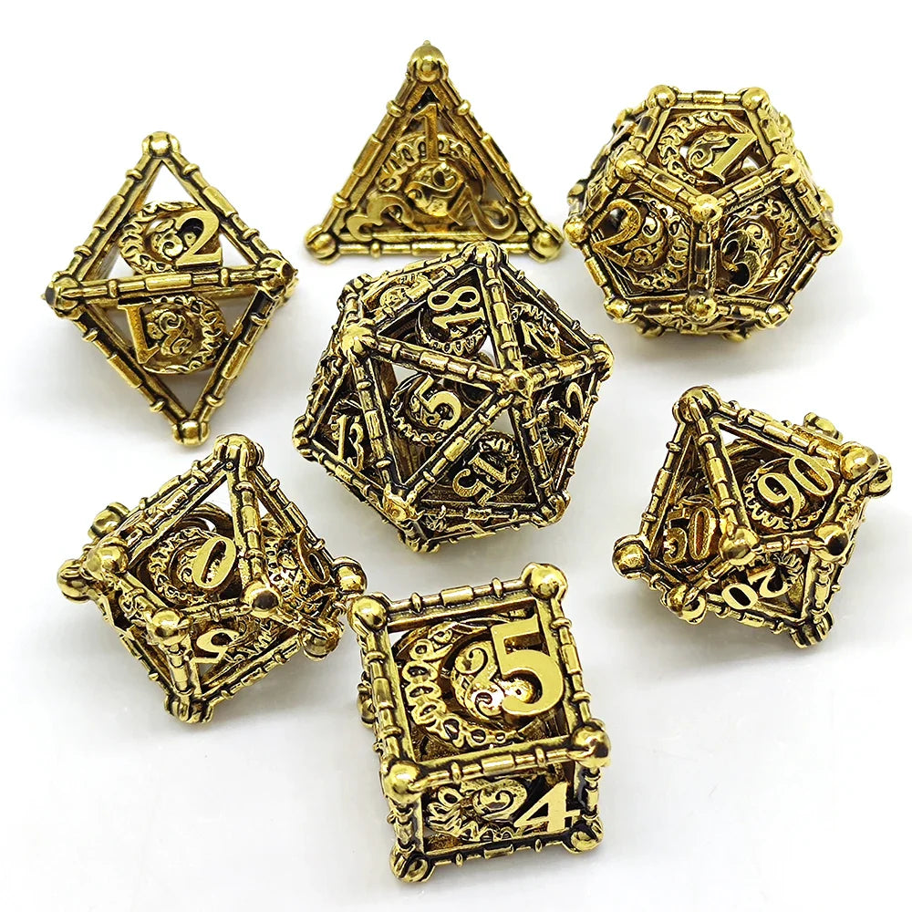 Special Offer Resin Metal Dice Set Sample With Metal Box Polyhedral DND Dice Set Sample Limited to 1 set of RPG game Dice Set