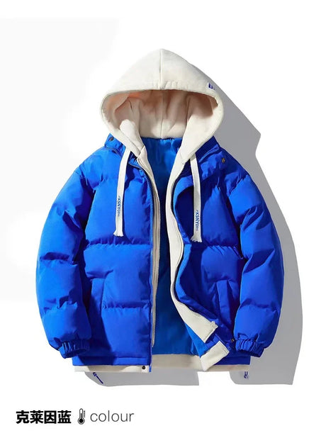 Winter men's loose coat hooded windproof warm padded padded jacket men's casual down jacket