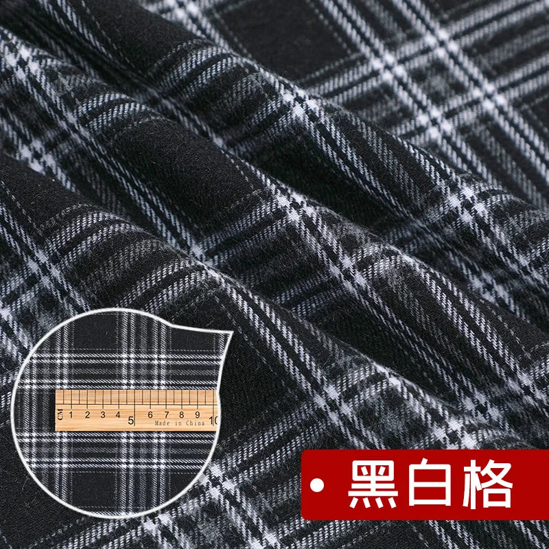 Yarn Dyed Soft Thickening Grinding Wool Plaid Fabric JK Clothing Shirt Skirt Jacket Pants Check Cloth DIY Apparel Sewing Fabrics