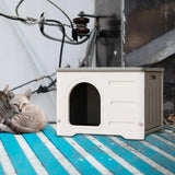 Feral Cat House Weatherproof Habitats Bed 21"x16"x15" Cave Stray Cats Shelter for Garden Courtyard Outdoor Cats Small Animals