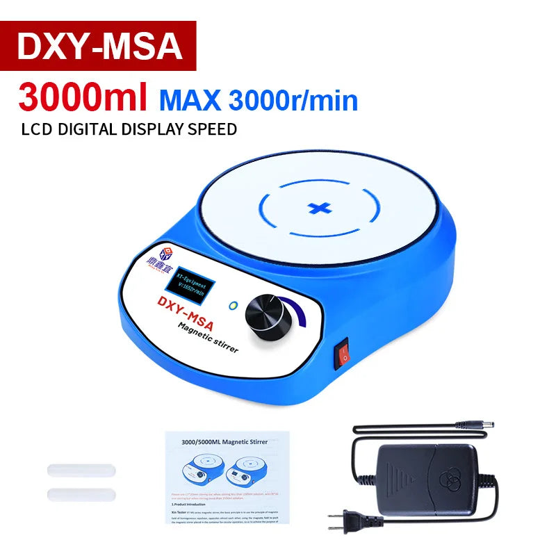 Xin Tester Magnetic Stirrer, LED Digital Magnetic Mixer, 3000/5000ml Magnetic Stir Plate with Stir Bar AC100-240V