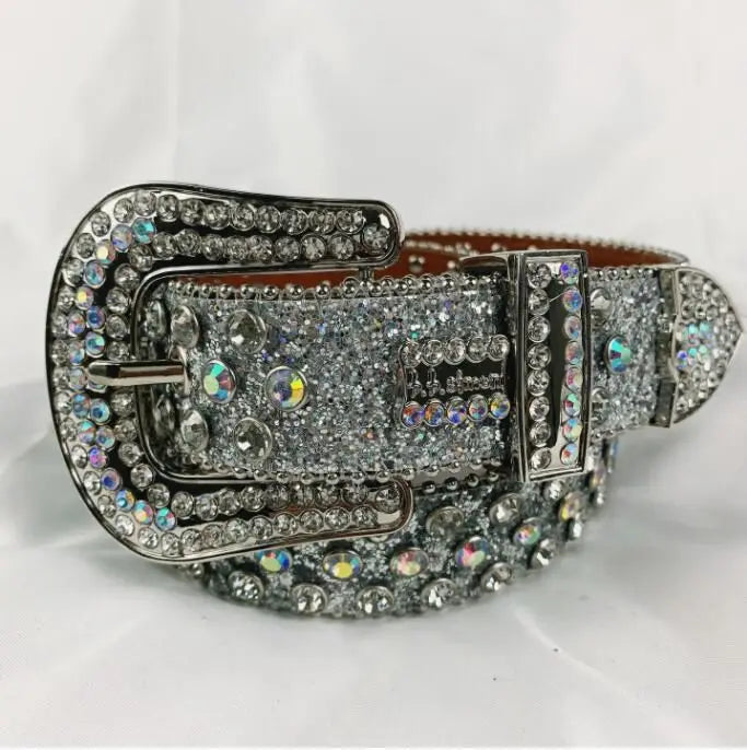 2024 Luxury Strap Men Women Rhinestones Belt Western Bling Bling Crystal Diamond Studded Belts