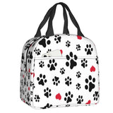 Cute Animal Pet Dog Paw Pattern Lunch Bag Thermal Cooler Insulated Lunch Box for Student School Work Picnic Food Tote Bags