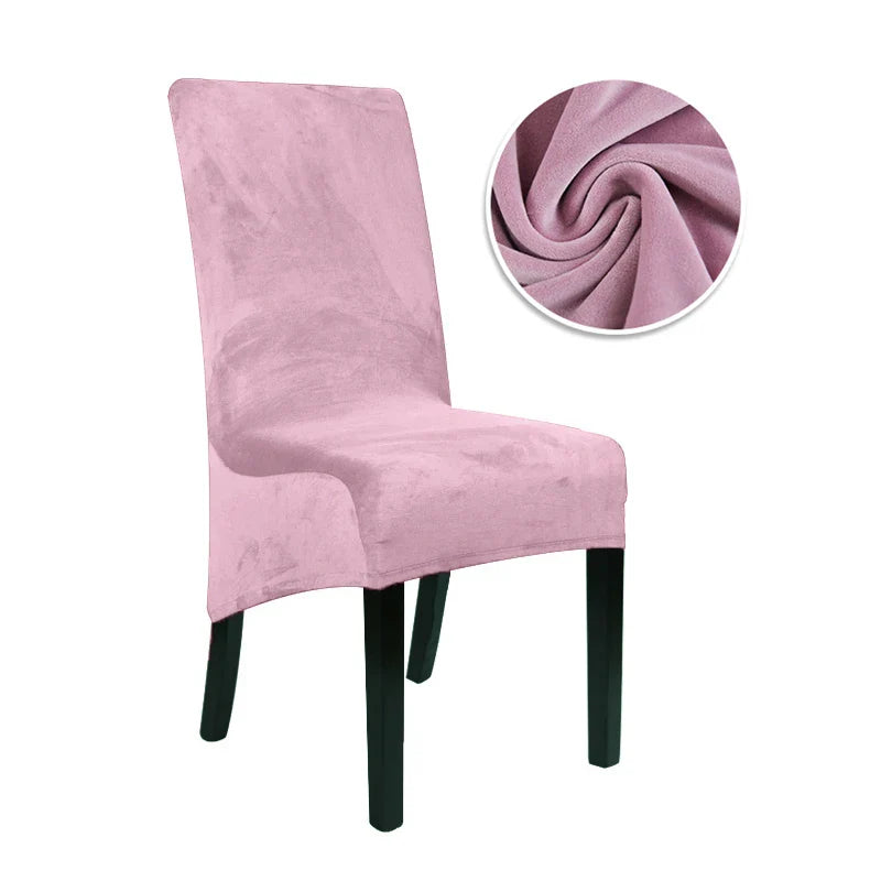 1/2/4/6 Pieces Real Velvet Fabric XL Size Chair Cover Big Size Long Back Europe Style Seat Chair Covers For Restaurant Hotel