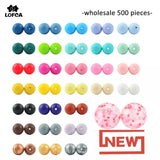 Silicone Bead Wholesale 500pcs/lot Silicone Beads 12mm & 15mm Round Shape Baby Teether Silicone BPA Free DIY Teething Accessory