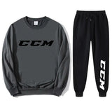 Men's Tracksuit Set Hoodie + Pants Spring Autumn Winter Fleece Warm Sportwear CCM Streetwear Suit Men Clothing