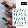 Purple Marble Nails Stickers Smoke Design Manicure Decals Golden Wave Lines Nail Slider Blooming Ink Sticker