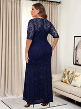 Plus Size Elegant Party Evening Formal Lace Dresses For Women