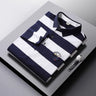 Brand Business Long Sleeve Polo Shirts Men Clothes 2023 Striped Tops Lapel Luxury Clothing Fashion Embroidered Men's Golf Wear