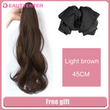 BEAUTYENTER Synthetic Straight Long Wig Hair Ponytail Grab clip Bow Pony Tail For Woman Fake Hairpiece For Black Women