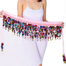 Colorful Belt Belly Dance Belt Costumes Double Layers Sequins Tassel Belly Dance Hip Scarf for Women Indian Belly Dancing Belts