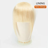 Human Hair Bangs 3 Clips 3D Blunt Cut Natural Hair Bangs OverHead Clip In Hair Extensions Non-Remy 2.5"x4.5" Black Brown Blonde