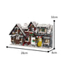 MOC Christmas Winter Village Cafeby Building Holiday Cottage Streets Cape Reindeer Santa Claus Blocks Kids Friend Toys