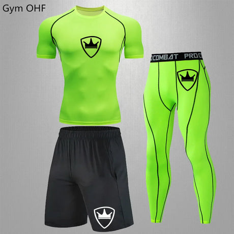 MMA rashgard Men's Sports Suit male Quick drying Sportswear Compression Clothing Fitness Training kit Thermal Underwear legging