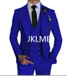 Fashion Smart Business Sky Blue Costume Homme Wedding Men Suits Peak Lapel Groom Tuxedos Terno Masculino Prom Blazer 3 Pieces