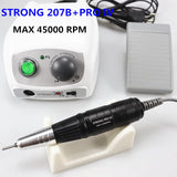 Strong 207b 65W Control Box 45000Rpm Nail Drill Bits Nails Tools Handpiece Nail File Equipment Manicure Machine Nail File Set