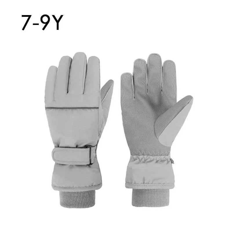 Waterproof Adult Kids Ski Gloves Thick Children Mittens Snowboard Outdoor Snow Child Winter Gloves for Boys Girls Fleece Lining