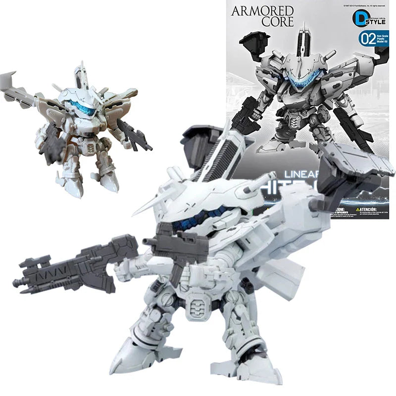 Games Armored Core Anime Figure 1/72 Kp-136 D-style 02 Assembly Model Kit Figurine White Glint Q Version Statue Collectible Toys