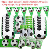 Green Football Birthday Party Decorations Kids Disposable Tableware Set Baby Shower 10-20 People Sport Game Party Decor Supplies