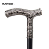 Silver Roaring Bear Head Flower Walking Stick with Hidden Plate Self Defense Fashion Cane Plate Cosplay Crosier Stick 93cm