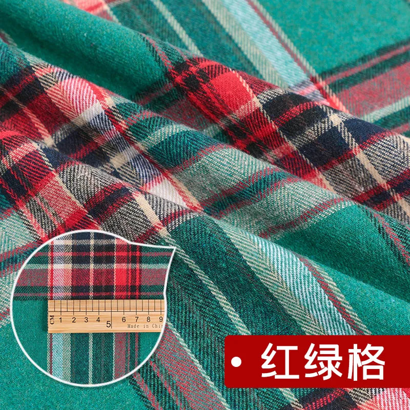 Yarn Dyed Soft Thickening Grinding Wool Plaid Fabric JK Clothing Shirt Skirt Jacket Pants Check Cloth DIY Apparel Sewing Fabrics