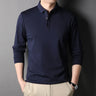 Top Grade Mulberry Silk 5.2% New Fashion Polo Men Designer Brand Plain Casual No Logo Long Sleeve Tops Mens Clothes 2023