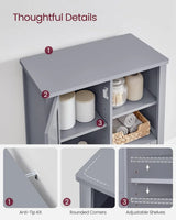 Bathroom Floor Storage Cabinet, Bathroom Cabinet Freestanding, Kitchen Cabinet, with Open Compartment, 2 Drawers, Adjustable