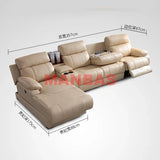 Tech Smart Electric Reclining Sofa Set Functional Genuine Leather Sofa Cama L Shape Sectional Couch Theater Seats Convertible S