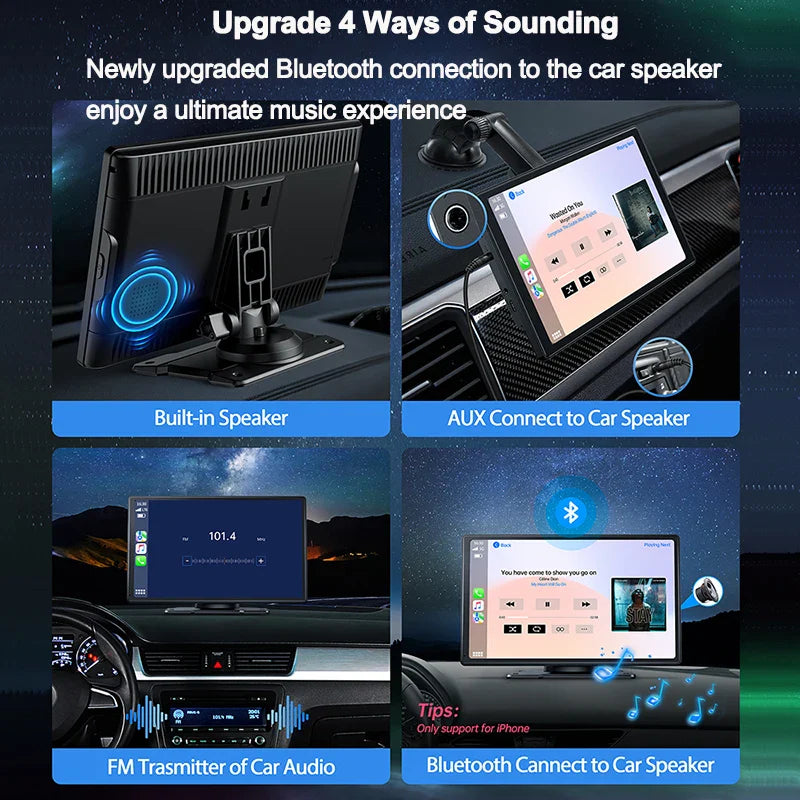 7/9" Wireless Carplay Android Auto Automotive Multimedia GPS Car Play Car radio With Built-in Dashcam Car intelligent systems