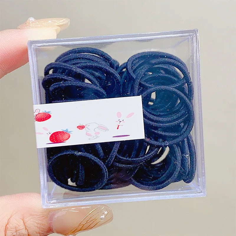 100pcs Colorful Rubber Bands In Summer Versatile Design No Harm To Hair Leather Cover Cute and Lively Hair Tie