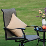 Swivel Patio Chairs Set of 2, High Back Textilene Patio Dining Chairs for Lawn Garden, Black Frame,outdoor chair