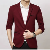 5XL-M Brand Mens Casual Blazers Spring Autumn Fashion Slim Fit Suit Jacket Single Breasted Business Office Social Blazers Hommes