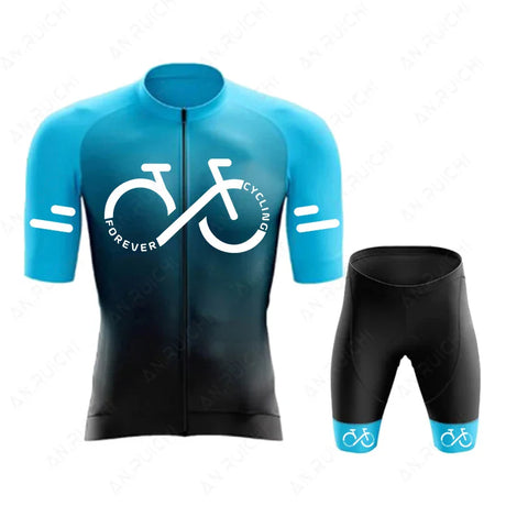 Cycling Jersey Set 2023 Summer Ropa Ciclismo Men's Bicycle Cycling Clothing Gradient Color Mountain Bike Jersey Sportswear Suit