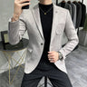 Deerskin Leather Jacket Blazer Men Casual Slim Fit Blazer Hombre Suit Leather Jacket Men Terno Masculino Men Clothing 6 Color