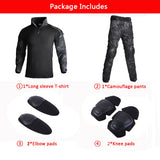 Tactical Camouflage Military Uniform Clothes Suits Men US Army Clothes Airsoft Hunting Suit Combat Shirt + Cargo Pants+4 Pads