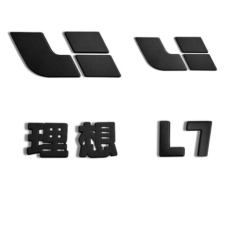 For Li Lixiang L7 L8 L9 2022 2023 Car Black Samurai Logo Blackened Cover Upgraded Exterior Decoration Stickers Auto Accessories